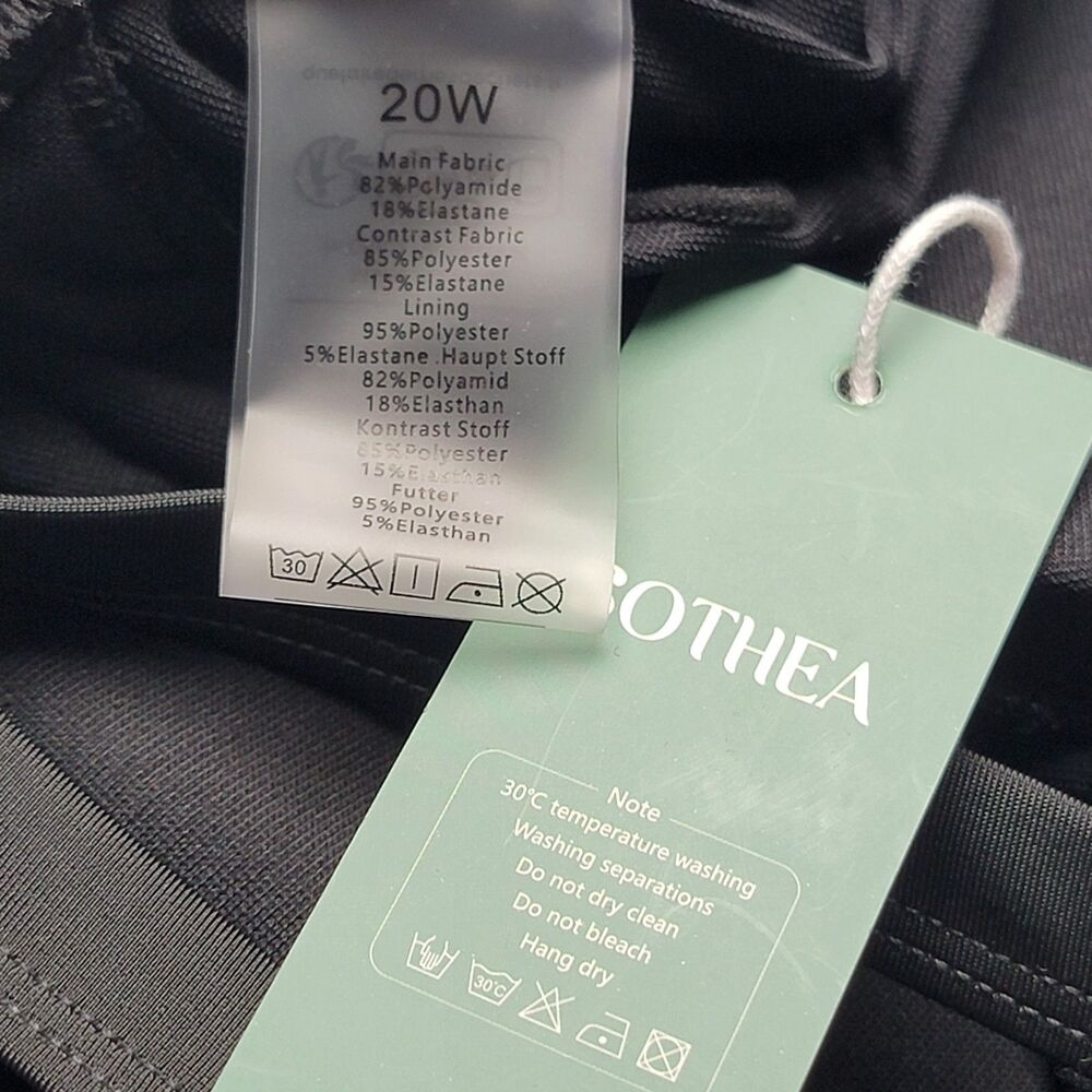 NWT Sothea Plus Size 20W One Piece Swim Dress Black Tummy Control Swimwear - Picture 6 of 9